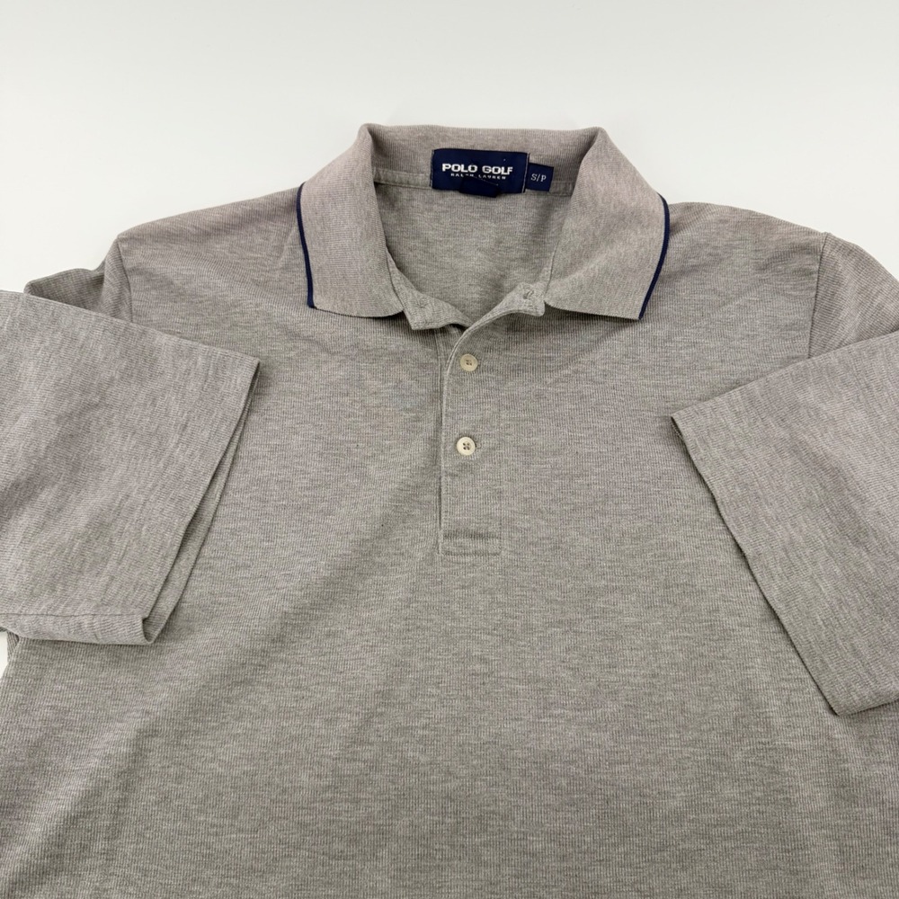 Polo Golf Ralph Lauren Gray Short Sleeve Cotton Polo Shirt Small S P Gray Navy